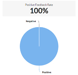 Positive Feedback Rate 100% pie chart