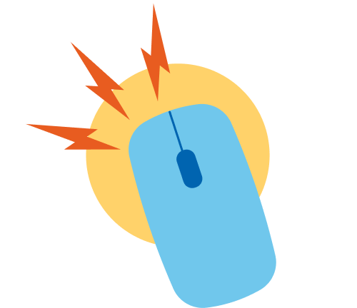 Illustration of a computer mouse being clicked