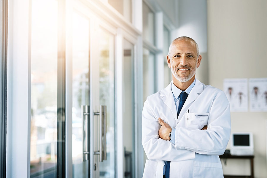 Medical professional confident in his ppc campaign